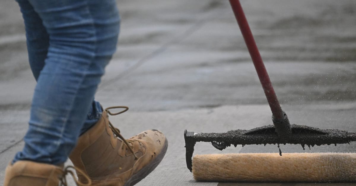 Concrete sealing on a finished slab.