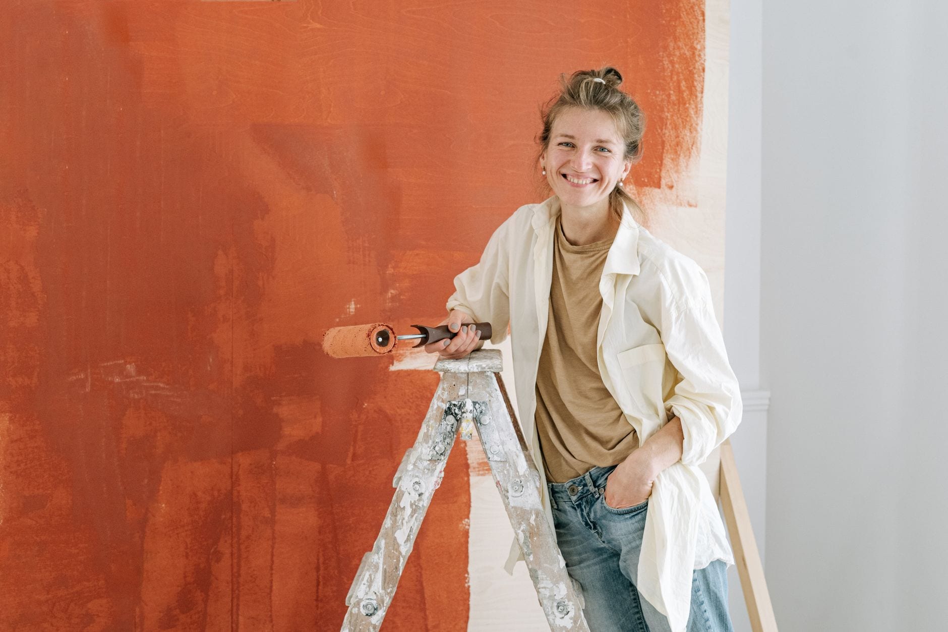 Interior painting in progress
