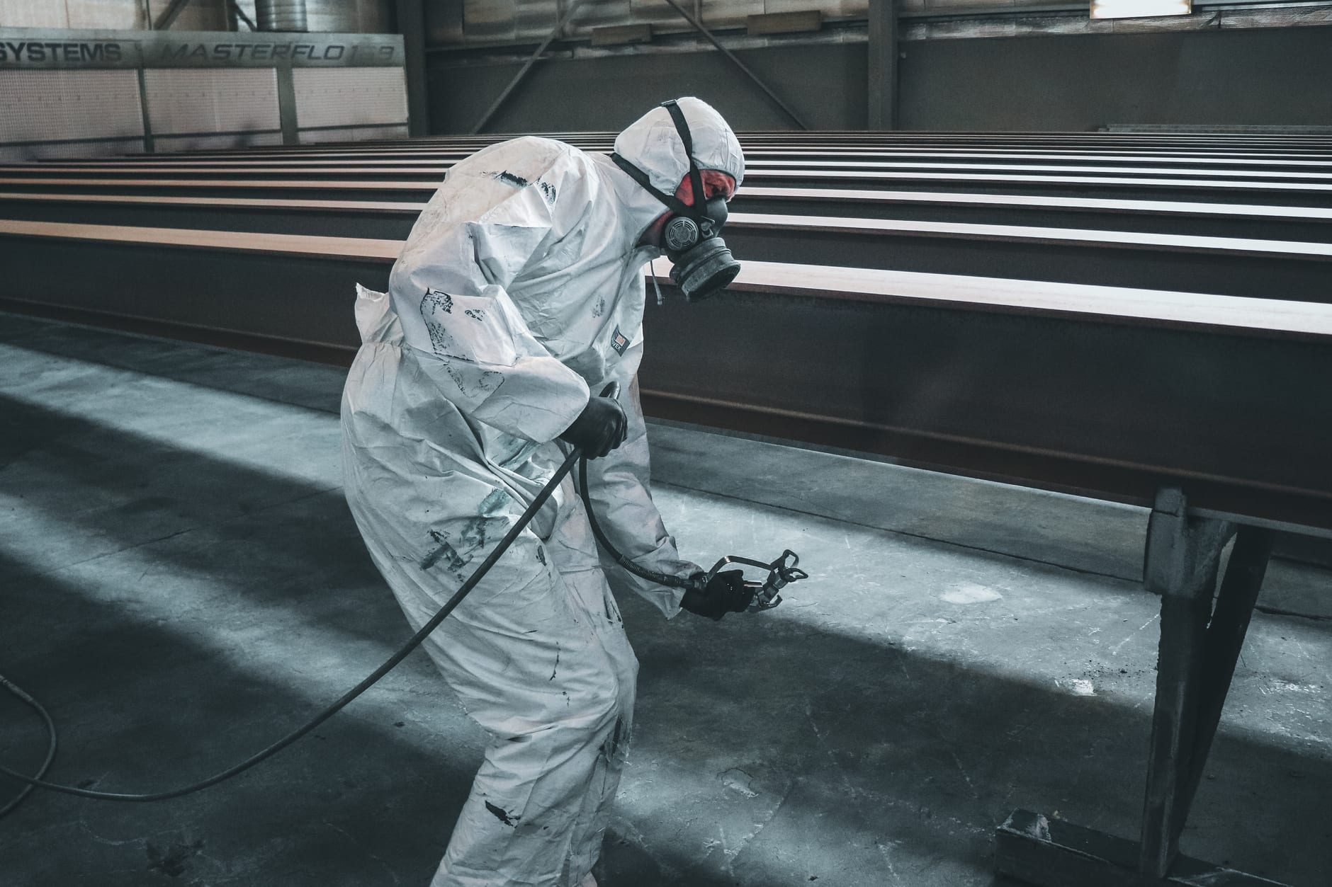 Warehouse walls and a floor coating.